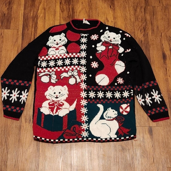 nutcracker Sweaters Vintage Nutcracker Brand Kitten Christmas